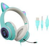Venisymlis Igralne slušalke Cat Ear, stereo slušalke Bluetooth z LED lučko, mikrofon, (22102525) | Shoptok.si