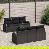  Vrtna garnitura - 4-dijelni set vrtnih sofa s Jastučićima Crni Poli Ratan | shoptok.hr