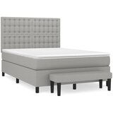 The Living Store Box spring posteljni z vzmetnico svetlo siv 140x190 cm blago - Box Spring Postelja, (21519732) | Shoptok.si