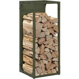 vidaXL Stalak za drva za ogrjev Maslinasto zelena 25x25x60 cm | shoptok.hr