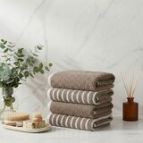 Stripe Melange - Brown Brown Hand Towel Set (4 Pieces) Cene