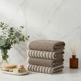 Melange - Brown Brown Hand Towel Set (4 Pieces)
