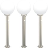 vidaXL Stebričke s senzorjem 3 kosi 80 cm nerjaveče jeklo IP44, (5000296948) | Shoptok.si