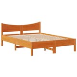 vidaXL Posteljni okvir brez vzmetnice voščeno rjav 120x190 cm borovina | Shoptok.si