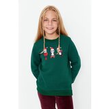 Trendyol Emerald Green Print Detailed Girl's Sweatshirt | shoptok.hr