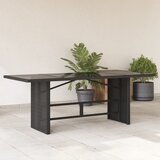 vidaXL Vrtni stol sa staklenom pločom crni 190x80x74 cm od poliratana Cijene