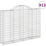 vidaXL Obokane gabion košare 13kosov 200x30x140/160cm pocinkano železo, (20982004) | Shoptok.si