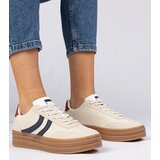 Gemre Beige women's sneakers with navy blue detail Melly Cene