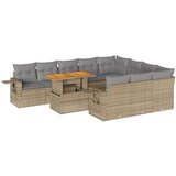 Maison Chic Seti vrtnega pohištva - Vrtna garnitura - Vrtni pohištvo set 11-delna z blazinami bež poli ratan, (21820165) | Shoptok.si