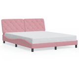 Maison Chic Posteljni okvir - Dvoposteljna postelja - Zakonska postelja z vzglavjem roza 160x200 cm žamet-J6018, (21775182) | Shoptok.si