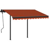  Ročno zložljiva tenda z LED lučkami 3x2,5 m oranžna in rjava, (20728911) | Shoptok.si