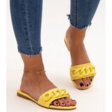 Gemre Yellow Flip-Flops with Matte Chain Aliyan | ePonuda.com
