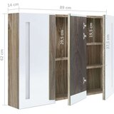  kopalniška omarica z ogledalom 89x14x62 cm hrast | Shoptok.si