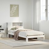 vidaXL Krevet s regalom za knjige bez madraca bijeli 75x190cm borovina Cijene