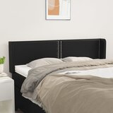  Uzglavlje s ušima crno 147x16x78/88 cm od umjetne kože | shoptok.hr