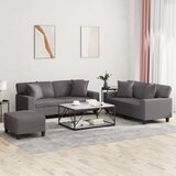 3-dijelni set sofa s jastucima sivi od umjetne kože | shoptok.hr