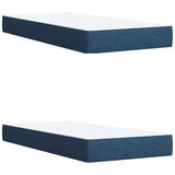 vidaXL Box spring postelja z vzmetnico modra 200x200 cm blago, (21305865) | Shoptok.si