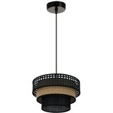  Brilagi - Visilica na sajli DAKOTA LUNETA 1xE27/15W/230V prečnik 25 cm crna/ratan | Eponuda.com
