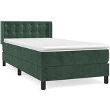 The Living Store Box spring postelja z vzmetnico temno zelena 100x200 cm žamet - Box Spring Postelja, (21488785) | Shoptok.si