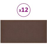  Zidne ploče od umjetne kože 12 kom smeđe 30 x 15 cm 0 54 m² | shoptok.hr