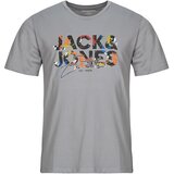 Jack & Jones Majice s kratkimi rokavi JJGEPLAS Siva Cene