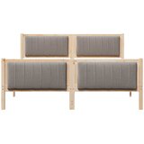  Okvir kreveta Smeđa i taupe 160 x 200 cm Masivna borovina | shoptok.hr