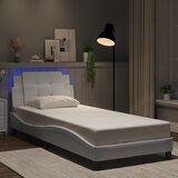  The Living Store Posteljni okvir z LED lučkami bel 80x200 cm umetno usnje - Posteljni Okvir, (21439997) Cene