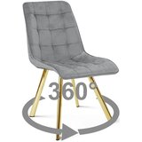 Okretna stolica CIEZA 360, svijetlosivi baršun, zlatne metalne noge | shoptok.hr