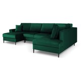 Cosmopolitan Design Zelena baršunasti sklopiva/s prostorom za odlaganje kutna garnitura (s desnim kutom/u obliku slova "U") Kyoto – | shoptok.hr