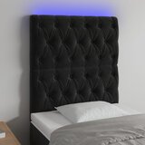 vidaXL LED uzglavlje crno 80x7x118/128 cm baršunasto Cijene