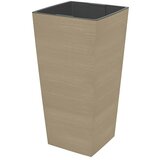  Visoka četvrtasta posuda za biljke Aurora Woody (Vanjska dimenzija (D x Š x V): 30 x 30 x 57 cm, Smeđa) | shoptok.hr