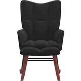  Stolica za ljuljanje s osloncem za noge crna baršunasta | shoptok.hr