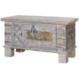 GINER Y COLOMER Skrinja iz mangovega lesa v starani beli barvi, (22147058) | Shoptok.si