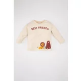 Defacto Baby Boy Crew Neck Animal Patterned T-Shirt
