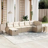 Maison Chic Seti vrtnega pohištva - Vrtna garnitura - Vrtni pohištvo set 7-delna z blazinami bež poli ratan, (21808930) | Shoptok.si