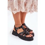 Boto Eco leather sandals for women on platform black Nendales | ePonuda.com