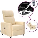 vidaXL električni masažni stol krem blago | Shoptok.si