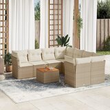  9-dijelni set vrtnih sofa s jastucima bež od poliratana | shoptok.hr
