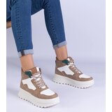 Gemre Beige women's sports platform sneakers Sunline | Shoptok.si