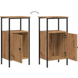 vidaXL Noćni ormarić Artisan hrast 41x31x80 cm izrađeno drvo | shoptok.hr