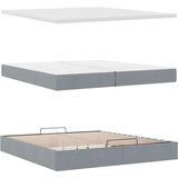 vidaXL Okvir kreveta s madracima svijetlosivi 200x200cm od tkanine | shoptok.hr