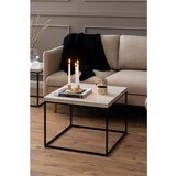 Actona Bež mizica z mizno ploščo v marmornem dekorju 60x60 cm Barossa – | Shoptok.si