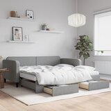  Dnevni krevet na razvlačenje svjetlosivi 100x200 cm od tkanine | shoptok.hr