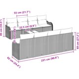  9-delni vrtni sofa set z blazinami svetlo siva poli ratan | Shoptok.si