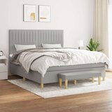  Box spring postelja z vzmetnico svetlo siva 160x200 cm žamet, (20902403) Cene