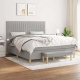  Krevet box spring s madracem svjetlosiva 160x200 cm tkanina Cijene