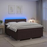  Boxspring krevet s madracem Tamno smeđa 160 x 200 cm Tkanina | shoptok.hr