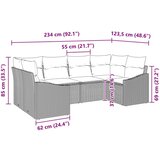  Set od 6 vrtnih sofa s jastučićima Bež Poly ratan | shoptok.hr
