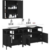  3-dijelni set kupaonskih ormarića crni od konstruiranog drva | shoptok.hr