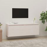 vidaXL Stenska omarica bela 100x30x35 cm trdna borovina Cene